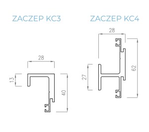 KC4 starpprofils fasādes stikla paneļu stiprināšanai